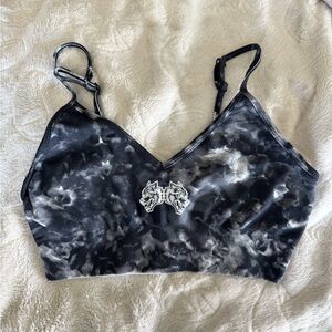 Darc Sport Black and Gray Tie-Dye Bra